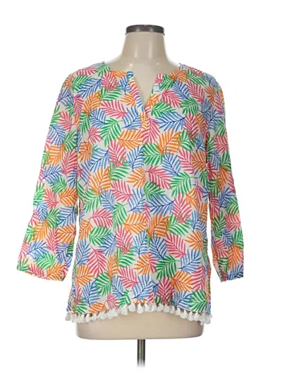 Pre-owned Talbots Outlet 3/4 Sleeve Blouse In Orange