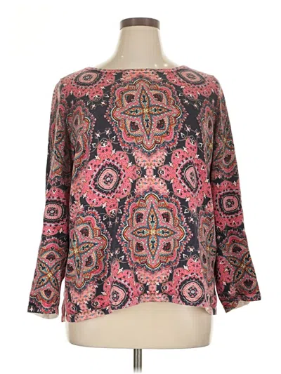 Pre-owned Talbots Outlet 3/4 Sleeve Blouse In Pink