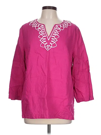 Pre-owned Talbots Outlet 3/4 Sleeve Blouse In Pink