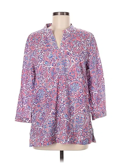 Pre-owned Talbots Outlet 3/4 Sleeve Blouse In Purple