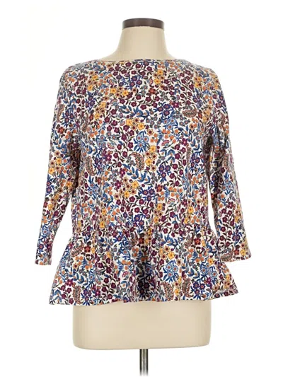 Pre-owned Talbots Outlet 3/4 Sleeve Blouse In Purple