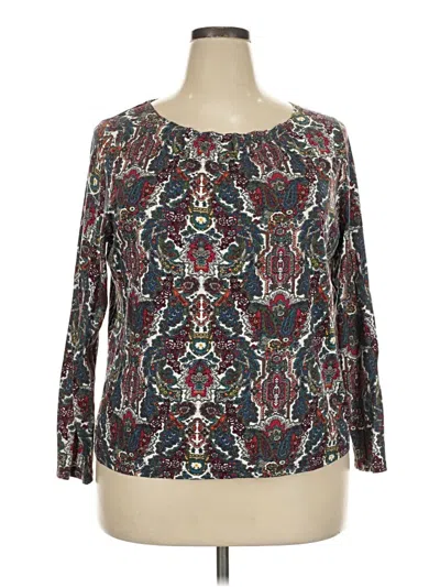 Pre-owned Talbots Outlet 3/4 Sleeve Blouse In Teal