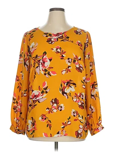 Pre-owned Talbots Outlet 3/4 Sleeve Blouse In Yellow