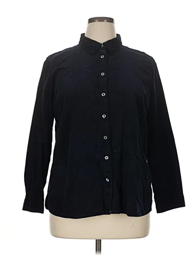 Pre-owned Talbots Outlet 3/4 Sleeve Button Down Shirt In Black