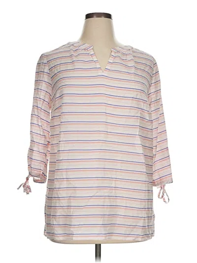 Pre-owned Talbots Outlet 3/4 Sleeve Button Down Shirt In Pink