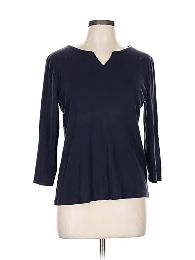 Pre-owned Talbots Outlet 3/4 Sleeve T-shirt In Blue