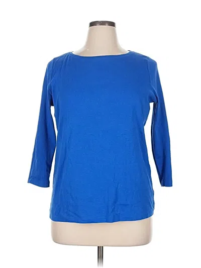 Pre-owned Talbots Outlet 3/4 Sleeve T-shirt In Blue
