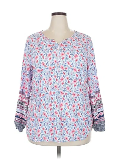 Pre-owned Talbots Outlet 3/4 Sleeve T-shirt In Blue