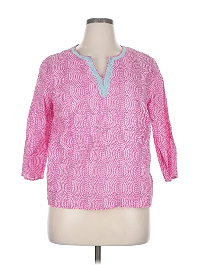 Pre-owned Talbots Outlet 3/4 Sleeve T-shirt In Pink