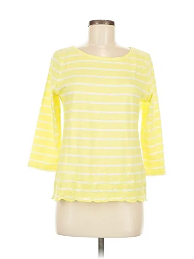 Pre-owned Talbots Outlet 3/4 Sleeve T-shirt In Yellow