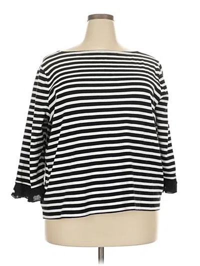 Pre-owned Talbots Outlet 3/4 Sleeve Top Black Boatneck Tops