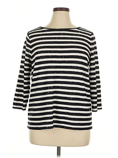 Pre-owned Talbots Outlet 3/4 Sleeve Top Black Boatneck Tops