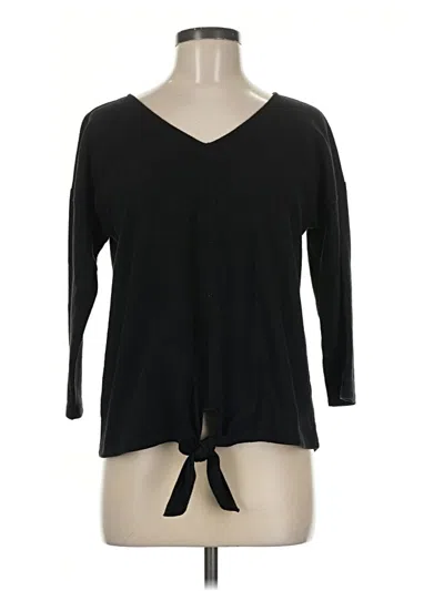 Pre-owned Talbots Outlet 3/4 Sleeve Top Black V-neck Tops