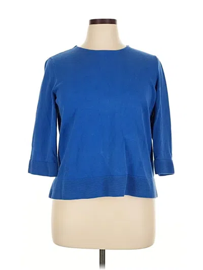 Pre-owned Talbots Outlet 3/4 Sleeve Top Blue Boatneck Tops