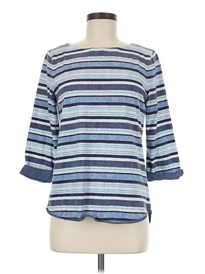 Pre-owned Talbots Outlet 3/4 Sleeve Top Blue Boatneck Tops