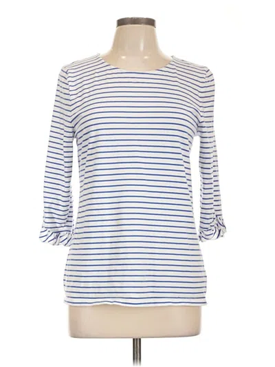 Pre-owned Talbots Outlet 3/4 Sleeve Top Blue Boatneck Tops