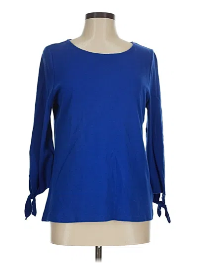 Pre-owned Talbots Outlet 3/4 Sleeve Top Blue Boatneck Tops