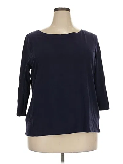 Pre-owned Talbots Outlet 3/4 Sleeve Top Blue Boatneck Tops