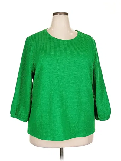 Pre-owned Talbots Outlet 3/4 Sleeve Top Green Boatneck Tops