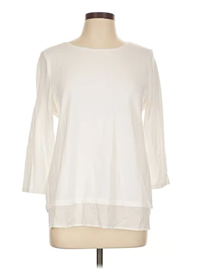 Pre-owned Talbots Outlet 3/4 Sleeve Top Ivory Boatneck Tops