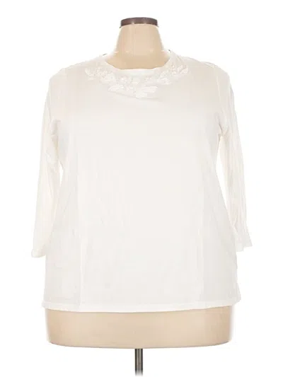 Pre-owned Talbots Outlet 3/4 Sleeve Top Ivory Mock Neckline Tops