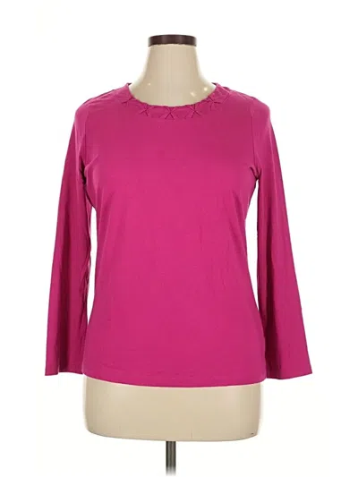 Pre-owned Talbots Outlet 3/4 Sleeve Top Pink Boatneck Tops