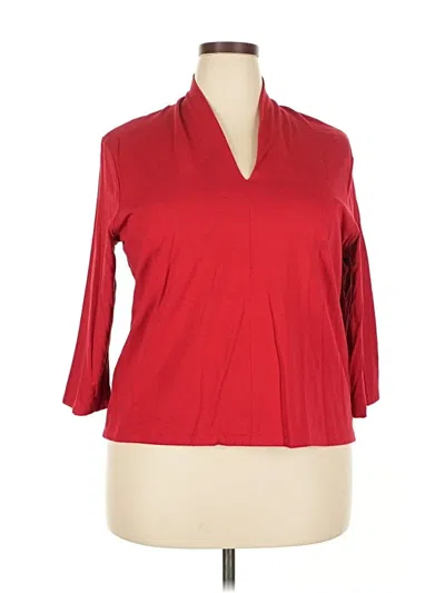 Pre-owned Talbots Outlet 3/4 Sleeve Top Red Cowl Neck Tops
