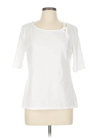 Pre-owned Talbots Outlet 3/4 Sleeve Top White Keyhole Neckline Tops