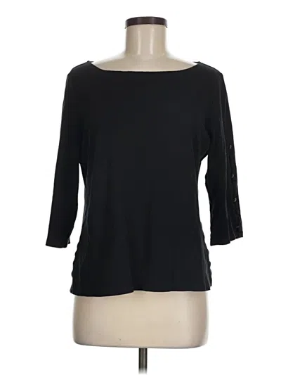 Pre-owned Talbots Outlet 3/4 Sleeve T-shirt In Black