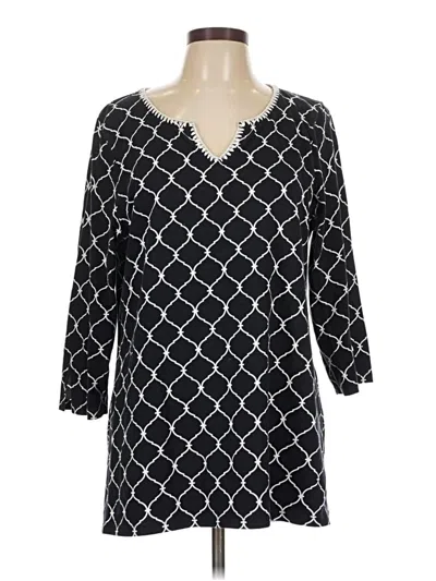 Pre-owned Talbots Outlet 3/4 Sleeve T-shirt In Black