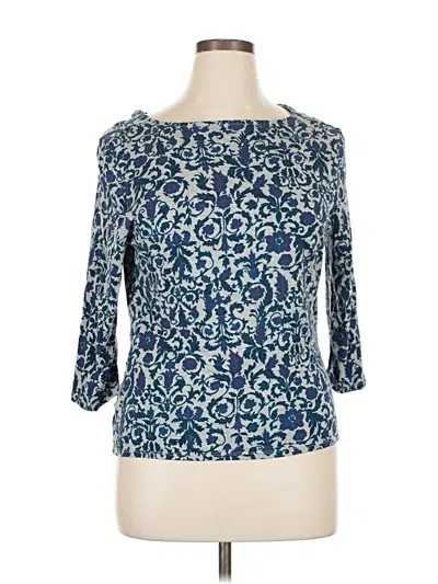 Pre-owned Talbots Outlet 3/4 Sleeve T-shirt In Blue