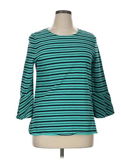 Pre-owned Talbots Outlet 3/4 Sleeve T-shirt In Blue