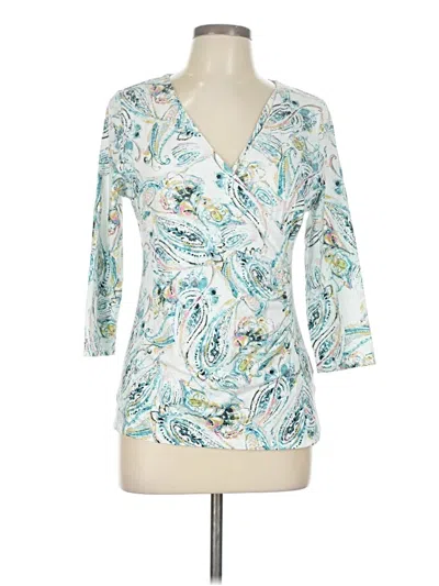 Pre-owned Talbots Outlet 3/4 Sleeve T-shirt In Blue