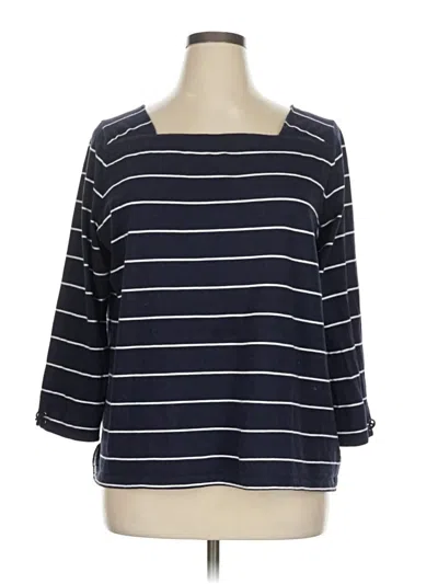 Pre-owned Talbots Outlet 3/4 Sleeve T-shirt In Blue