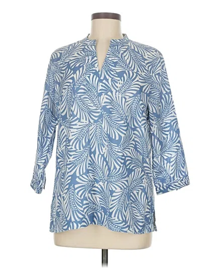 Pre-owned Talbots Outlet 3/4 Sleeve T-shirt In Blue