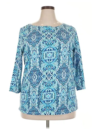 Pre-owned Talbots Outlet 3/4 Sleeve T-shirt In Blue