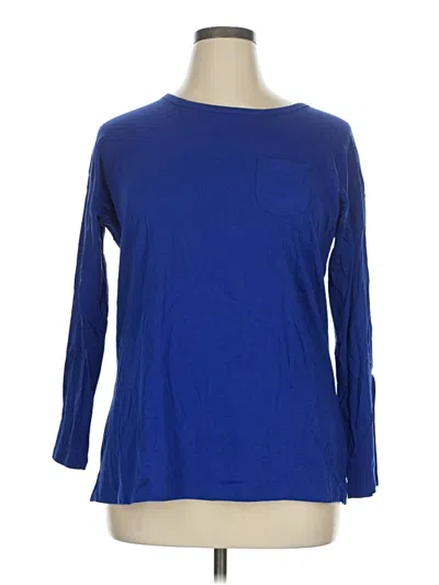 Pre-owned Talbots Outlet 3/4 Sleeve T-shirt In Blue