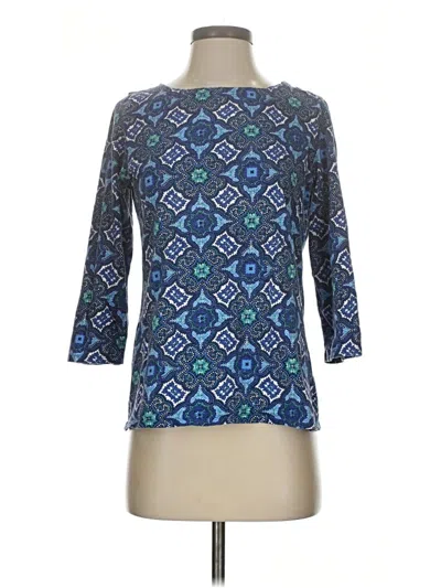 Pre-owned Talbots Outlet 3/4 Sleeve T-shirt In Blue