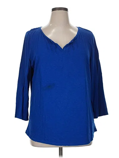 Pre-owned Talbots Outlet 3/4 Sleeve T-shirt In Blue