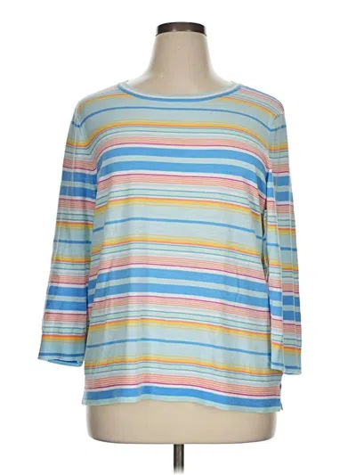 Pre-owned Talbots Outlet 3/4 Sleeve T-shirt In Blue