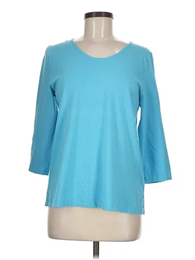 Pre-owned Talbots Outlet 3/4 Sleeve T-shirt In Blue