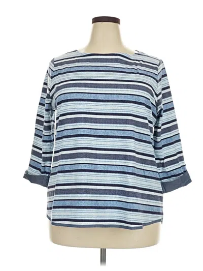 Pre-owned Talbots Outlet 3/4 Sleeve T-shirt In Blue