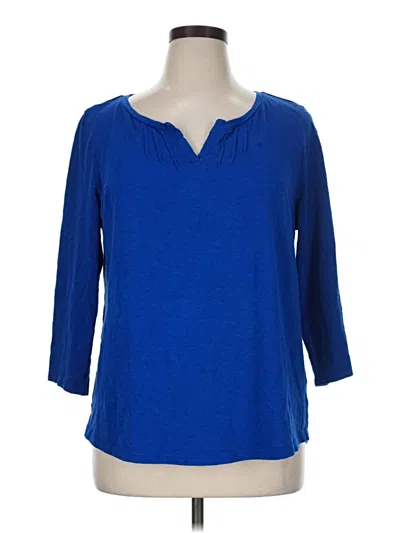 Pre-owned Talbots Outlet 3/4 Sleeve T-shirt In Blue