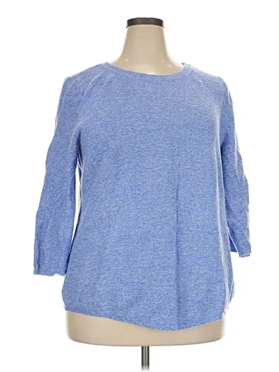 Pre-owned Talbots Outlet 3/4 Sleeve T-shirt In Blue
