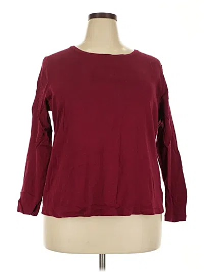 Pre-owned Talbots Outlet 3/4 Sleeve T-shirt In Burgundy