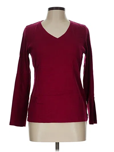 Pre-owned Talbots Outlet 3/4 Sleeve T-shirt In Burgundy