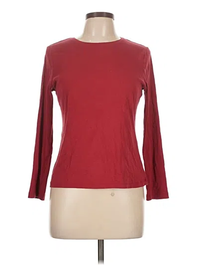 Pre-owned Talbots Outlet 3/4 Sleeve T-shirt In Burgundy
