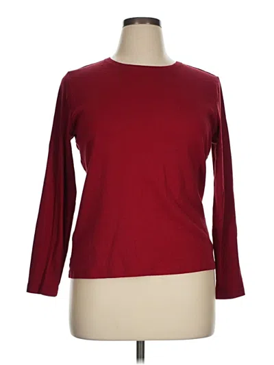 Pre-owned Talbots Outlet 3/4 Sleeve T-shirt In Burgundy