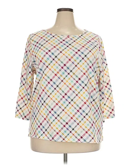 Pre-owned Talbots Outlet 3/4 Sleeve T-shirt In Ivory