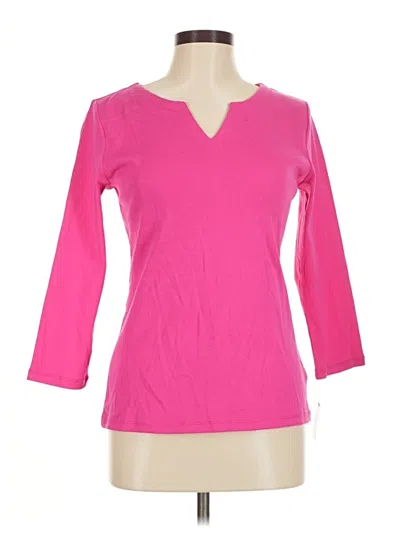Pre-owned Talbots Outlet 3/4 Sleeve T-shirt In Pink